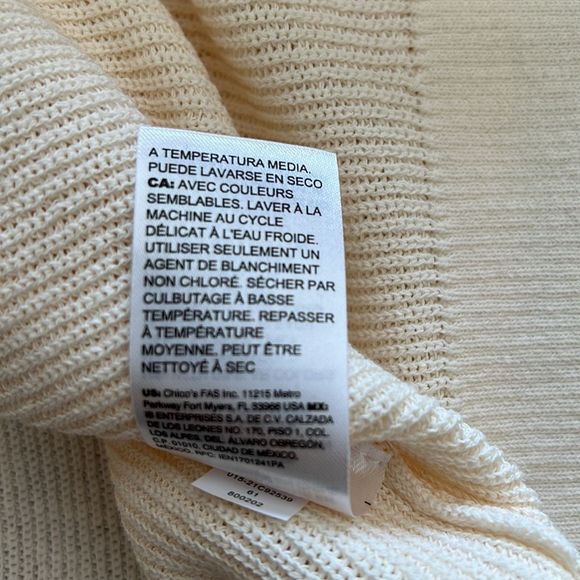 CHICOS new NWT textured cardigan sweater. Buttercream. Size 3. - Picture 8 of 10